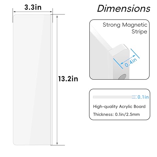 Magnetic Monitor Memo Board, Acrylic Message Reminder Board for Moniter Side, Office Desk Accessories for Women Men, Computer Sticky Note Holder Home Office Memo Holder, White, XL - style: 13.2" X 3.3"-White-1Pack