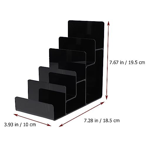 Cabilock Acrylic Wallet Display Stand Multi-Layer Tabletop Storage Rack Clear Wallet Holder for Handbags Sunglasses Jewelry Store Counter and Home D Cor - size: 5 Tier Black