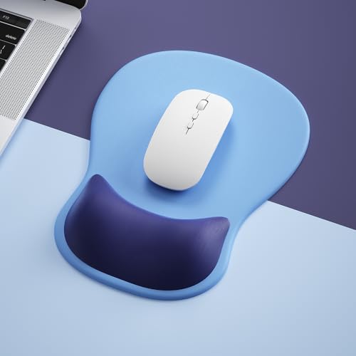 Ergonomic Mouse Pad with Wrist Rest,Cute Gel Mousepad Wrist Support - Small Mini Portable for Travel Mouse Pads for Desk Laptop,Computer,Office & Home Decor-(Blue&Navy Blue) - color: U-Blue&Navy Blue