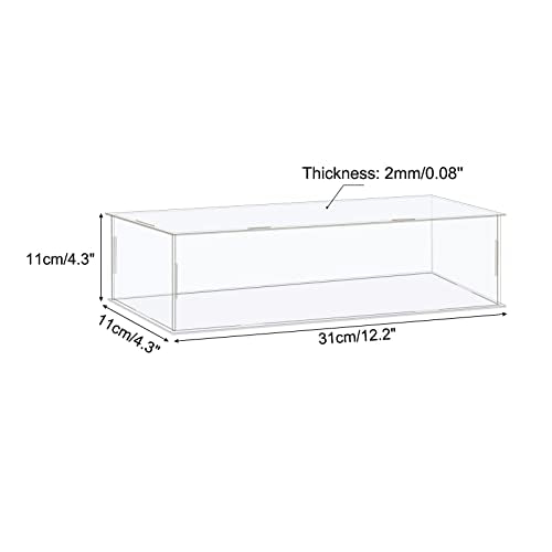 MECCANIXITY Acrylic Display Case Box Clear Dustproof Protection Showcase 12.2x4.3x4.3 Inch for Collectibles Display - size: 12.2x4.3x4.3 Inch