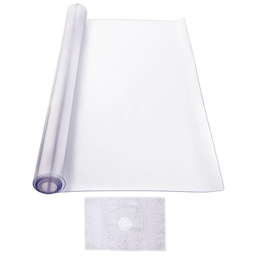 VEVOR Plastic Table Cover, 42 x 72 Inch 2.0 mm Thick Clear Rectangle PVC Desk Mat Protector, Waterproof & Easy Cleaning Desk Pad Tablecloth, for Office, Dresser, Dining Room, Night Stand - size: 72" x 42" (Rectangular)