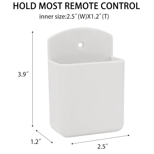 Pack of 2 Self Adhesive TV Air Conditioner Remote Control Holder Wall Mount Storage Box Organizer - color: White, size: 2 Pack