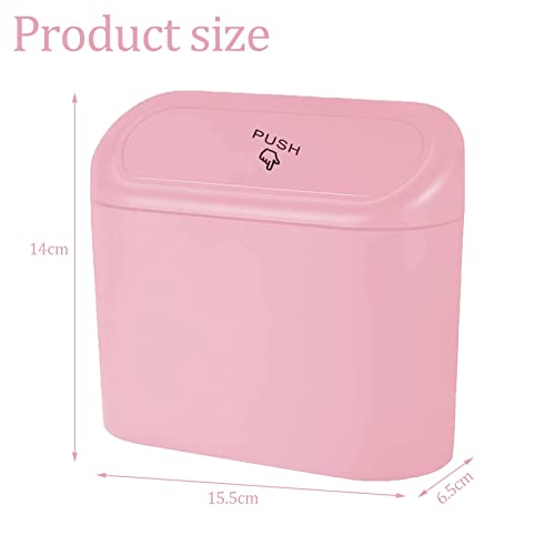 Car Trash Can, Mini Trunk Push Hanging Portable Car Bin with 2 roll Disposable Trash Bag for Vehicle Home, Office. (Car Trash can Pink) - size: Car Trash Can - Pink with 2 Trash Bags