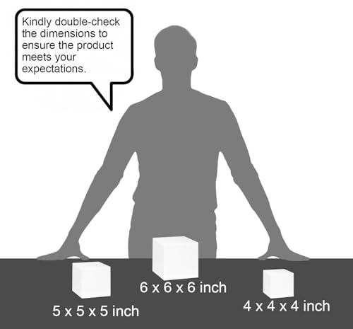 Red Co. Set of 3 Glossy White Acrylic Cube Display Nesting Riser Stands with Hollow Bottoms - color: White, size: 4",5",6" - 1 Pack