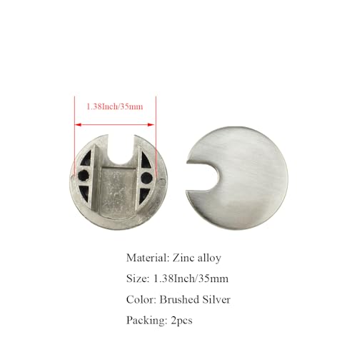 HAHIYO 2Pcs 1.38Inch/35mm Brushed Silver Zinc Alloy Desk Grommet Wire Grommet Cable Management Cord Hole Cover Desk Wire Hole Insert Wire Organizer for Computer Office Home School Equipment Systems - color: BrushSilver, size: Metal-1.38in-BrushSilver-2P