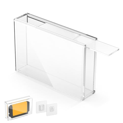 CaSZLUTION 3MM Acrylic Game Cartridge Protector for Famicom FC | Wall Mountable Dustproof Display Case, Compatible with Sega Master System SMS & Genesis, Clear Acrylic, Case Only