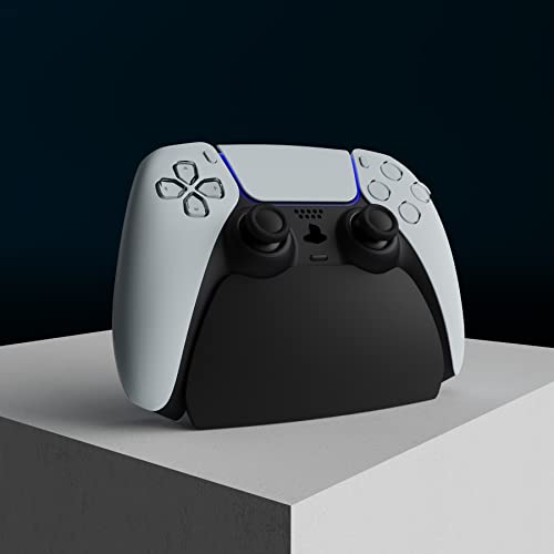 PlayVital 2 Pack Controller Display Stand for ps5, Gamepad Stand Desk Holder for ps5 Controller Accessories with Rubber Pads, Solid Black - color: Solid Black 2 set