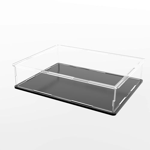 Acrylic Display Case, Clear Acrylic Display Box with Matte Base, Dustproof Collectible Showcase for Books, Stamps, Medals, Maps, Albums and Jewelries, 16 x 10 x 5 inch - size: 16 x 10 x 5 inch
