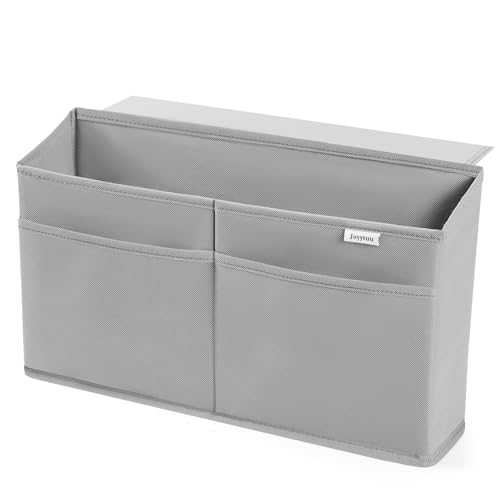Desk Side Hanging Organizer, Adhesive Storage Bag with Pockets for Magazine Ipad Notebook, for End Tables Home Office Desks Computer Workstations Dressing Table, Grey - color: Grey-1Pack