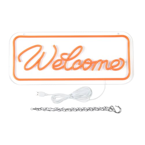 Welcome Neon Sign for Wall Decor,LED Neon Lights for Living Room,birthday、Halloween Christmas - style: Welcome