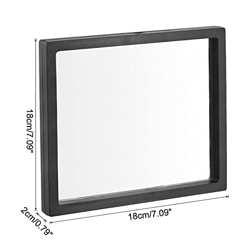 MECCANIXITY Floating Frame Display Holder Stand 3D Jewelry Display Box 7.09 x 7.09 x 0.79 inch Black for Ring Necklace Bracelet Earring Pack of 2 - color: Black, size: 7.09 x 7.09 x 0.79 inch