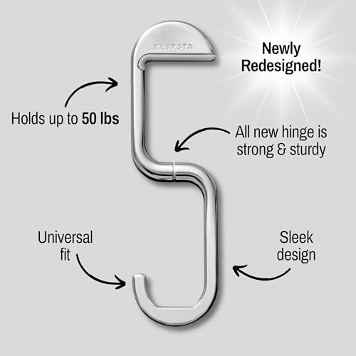 FLIP Bag Hook - Newly Redesigned. Portable Purse Hanger for Table with Magnetic Closure - Now Holds up to 50 lbs (Silver) - color: Silver