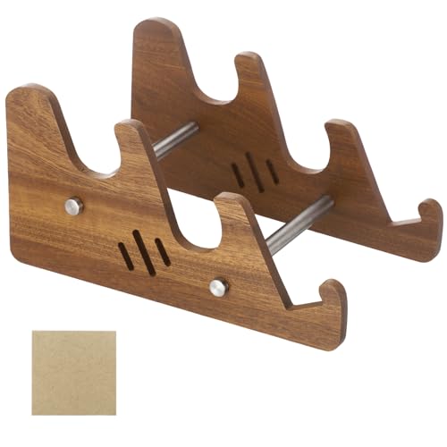 Joyibay Keyboard Display Stand, 3-Tier Wooden Mechanical Keyboards Organizer Shelf, 9.8 x 6.2 x 5.1 in, Protective Cork Pad Included, Ideal for Gaming Desktops, Collector's Display