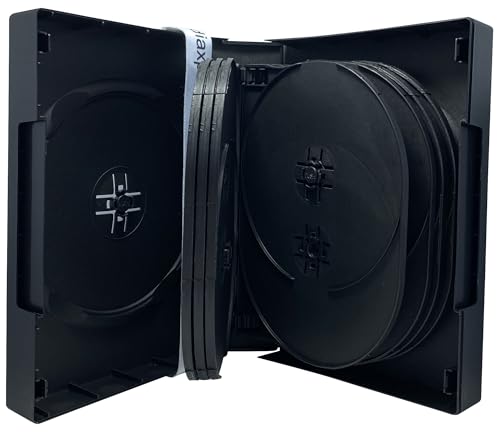Mediaxpo Space-Saving Multi 16 Disc DVD Cases Holders with Flap - Neatly Store Your Movie Collection (Pack of 100) - size: Pack of 100