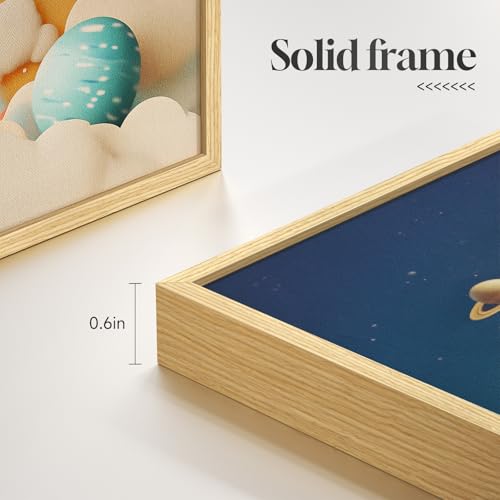 Framed Outer Space Themed Wall Art for Kids Room, 4 Piece Planets Rocket Canvas Wall Art Prints, Whimsical Space Decor for Nursery and Kids Bedroom, 11x14 Inch - color: 4 Pieces-Dinosaur, size: 11"W x 14"H x 4Pcs