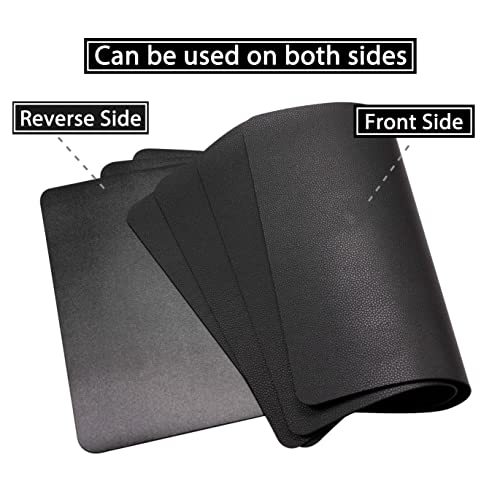 Wipeable Placemats Leather Table Mats Waterproof Heat-Resistant Easy to Clean for Dining Table Set Kitchen Table (4, Black) - color: Black, size: set of 4