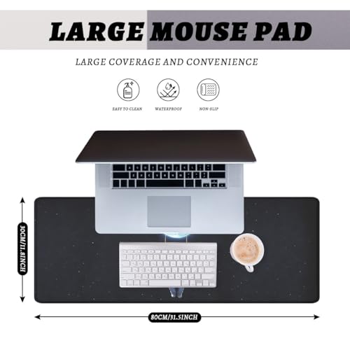 Moon Mouse Pad Astronaut Swing Night Large Desk Mat Waterproof Stitched Edges Rubber Base Non-Slip Deskmap Computer Keyboard Mat Office Computer Keyboard Laptop 31.5"x11.8" - color: Moon