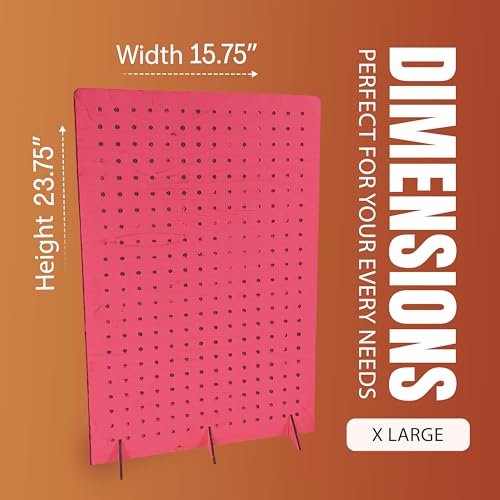 Torched Pegboard Display Stand for Jewelry, Craft Shows, Selling, Vendor Events, Tools, Peg Board Accessories Rack Organizer, XXL 15.75" L x 4.3" W x 23.75" H, Pink - color: Pink, size: XX-Large
