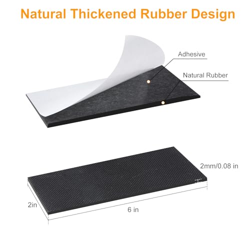 CHUNZEXI Non Slip Furniture Pads, Self Adhesive Rubber Pads with Anti Skid Stickers, Cuttable Rubber Sheet for Furniture and Appliances (2” × 6”) - size: 6 x2 inch 6 Rectangular