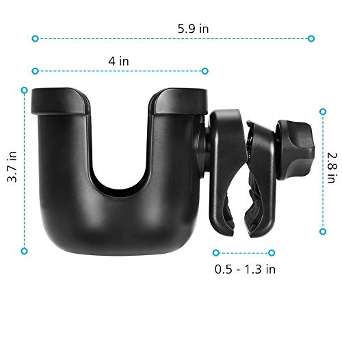 Accmor Stroller Cup Holder, Universal Cup Holder for Uppababy Nuna Doona Strollers, Bottle Drinks Holder for Wheelchair, Walker, Bike, Scooter, 2 Pack - style: Cup Holder-2pc