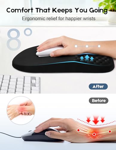 Mouse Pad with Wrist Rest, Ergonomic Mouse Wrist Rest for Pain Relief, Mousepad with Massage Bumps Design, Soft Memory Foam, Non-Slip Base, Wrist Pad for Mouse for Office School Home Gaming