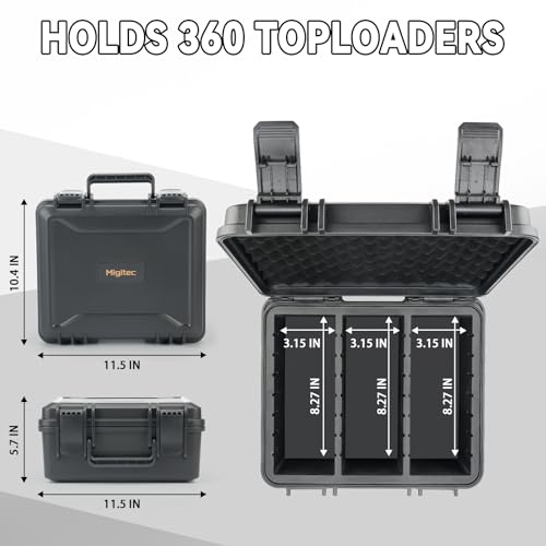 Toploader Storage Box for 3" x 4" 35PT Rigid Card Holder, Hard Case for Trading Cards, Top Loaders and Sport Cards, Also fit Magnetic Card Holder (Holds 360 Toploaders)