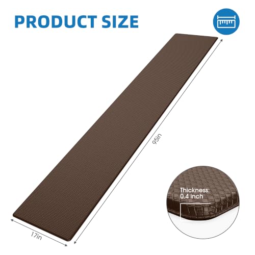 Kitchen Mats for Floor - 17"x95" Anti Fatigue Mats for Kitchen Floor - Non Slip Cushioned Rugs for Standing - Brown - color: Brown, size: 1pc: 17" x 95" x 0.4"