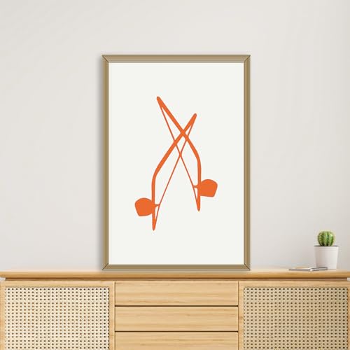 (unframed) Wall Art Print Of Berimbau, Capoeira, Brail, Instrument, Marcial Arts 2 - Eco-friendly Poster, Custom Decor For Home, Office, Bedroom, Bath Room, Living Room, (10x8 IN) - 102238PO - color: Pastel Orange, size: 8x10 Inch