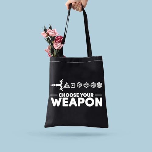BDPWSS Choose Your Weapon Tote Bag Tabletop Role Playing Gamer Gift Dragons D20 RPG Gaming Gift