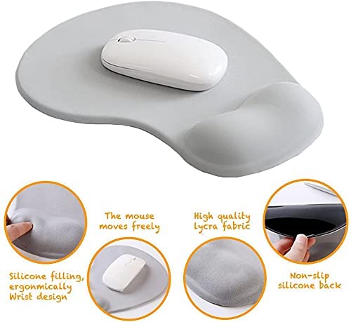 Office Mousepad with Gel Wrist Support - Ergonomic Gaming Desktop Mouse Pad Wrist Rest - Design Gamepad Mat Rubber Base for Laptop Computer -Silicone Non-Slip Special-Textured Surface (08Navy) - color: 08Navy