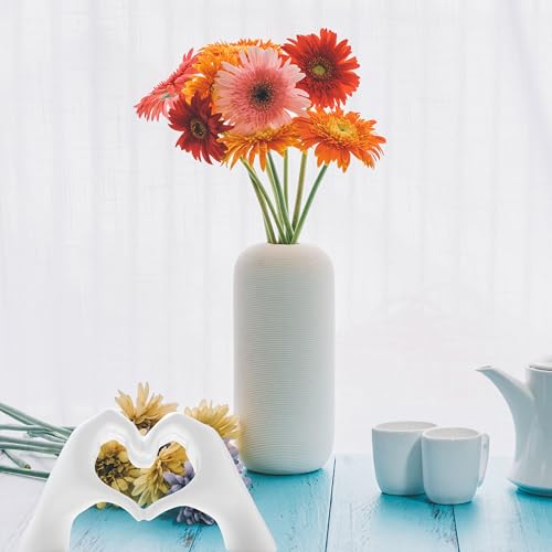 Small Heart Hands Sculpture Decor for Living Room Bedroom Bookshelf Coffe Table and Office Display, Love Finger Statue Modern Aesthetic Home Decor, Unique Gift for Wedding Christmas Birthday (White) - color: White