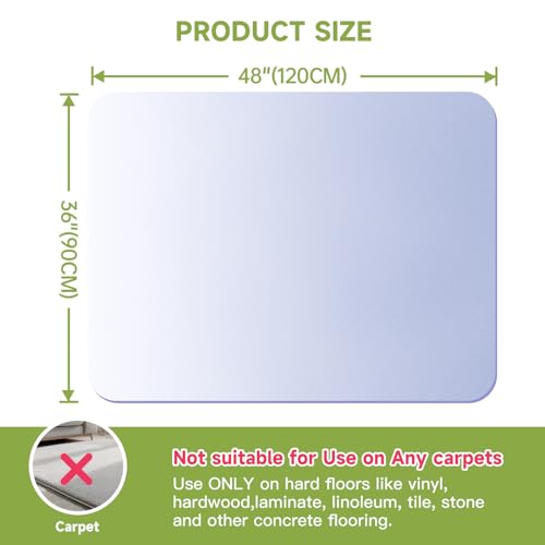 SOONAN Chair Mat for Hardwood Floors 36" x 48", Clear Office Desk Chair Mat 0.08" Thick Heavy Duty, Non-Slip Transparent Floor Protector for Wood, Tile, Laminate & Vinyl, Home Office - size: 48" x 36" x 0.08"