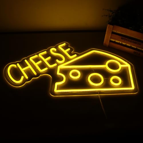 23.6"x13.6" Large Size Cheese Neon Signs for Business,Neon Lights for Cheese Shop Led Business Signs Suitable for Fast Food shops Christmas Birthday Party Gift - style: Cheese