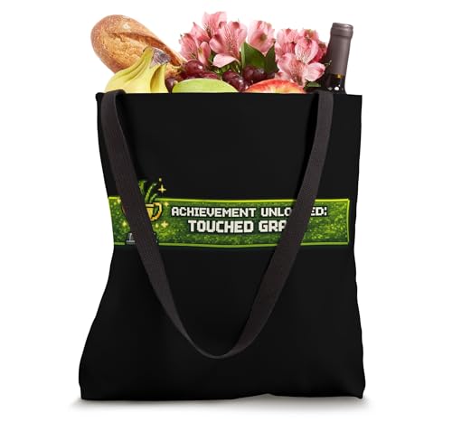 Achievement Unlocked Touched Grass Pixel Gamer Tote Bag