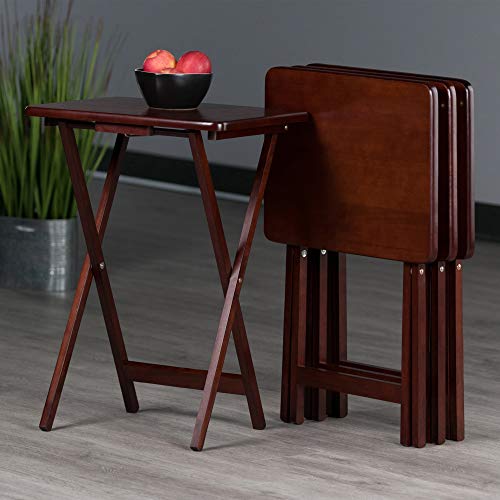 Winsome Alex Set of 2 Foldable Snack Tables, Easy to Store Small Portable Fold Up Table Set for Kitchen, Living Room TV Dining, Crafts, Puzzles, Work From Home - size: 4 - Tables