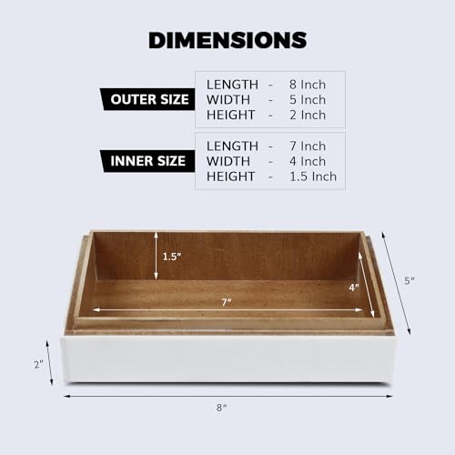 Handicrafts Home Black and White Decorative Storage Box with Lid– Slim Rectangular Storage Box, Handmade Resin Inlay Wooden, Remote Holder, Desk Organizer, Decorative Keepsake & Jewelry Box- 6x8x1.5 - color: KEPT-DAPPER-GENT, size: 8 x 5 x 2 Inches