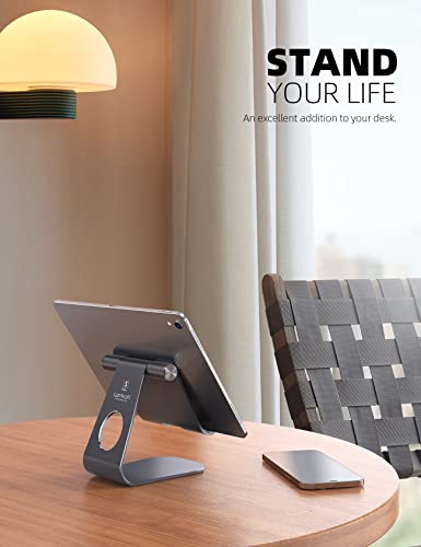 Lamicall Tablet Stand Adjustable, Tablet Stand : Desktop Stand Holder Gifts Suitable to New iPad 2017 Pro 9.7, 10.5, Air Mini 2 3 4, Kindle, Nexus, Accessories, Tab, E-Reader, (4-13 inch) - Gray - color: Gray