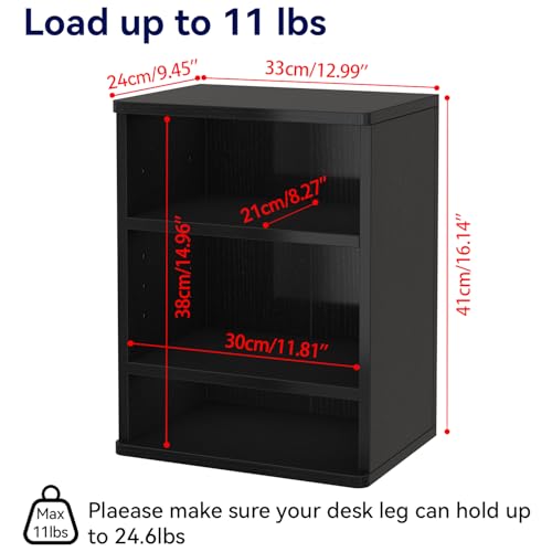 IBUYKE Under-Desk Storage Cabinet Adjustable Cabinet Fits with Standing Desks & Any Desk Legs Clamp-on Shelf for Office and Gaming Room for Elevating Your Workspace UTMZ012B - color: Black