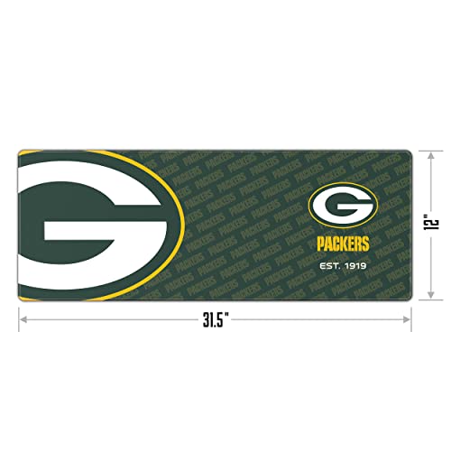 YouTheFan NFL Officially-Licensed Logo Series Desk Pad SMU - Water and Stain Resistant, Heavy-Duty Non-Slip Rubber Backing - fits Under Mouse, Computer and Keyboard - size: One Size, style: Green Bay Packers