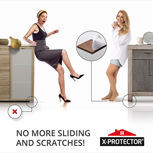Non Slip Furniture Pads 8 pcs 1 1/2" X-Protector - Premium Furniture Grippers! Self-Adhesive Rubber Feet Furniture Feet - Ideal Non Skid Furniture Pad Floor Protectors - Keep Furniture in Place! - size: 8 Square 1.5"