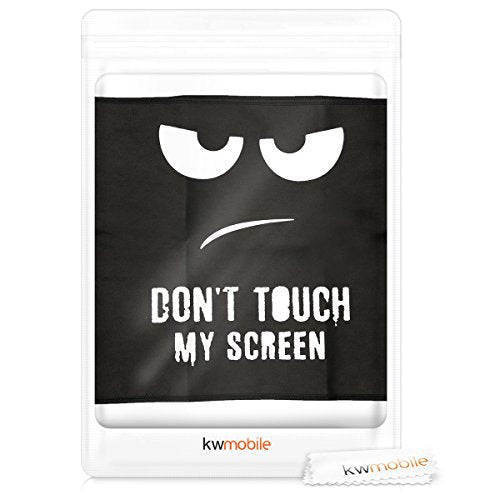 kwmobile Computer Monitor Cover Compatible with 24-26" monitor - Don't Touch My Screen White/Black