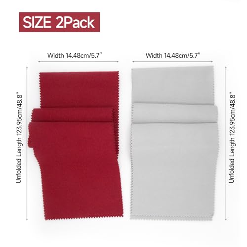 CashBeat 88 Key Piano Keyboard Dust Cover Velvet Red Gray Set | Velvet cloth, red and gray 2-pack, fits 88-key upright grand digital piano, anti-dust keyboard protector - size: cover