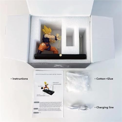 Super Saiyan Night Light, LED Wave Effect, Magnetic Display Stand Blue