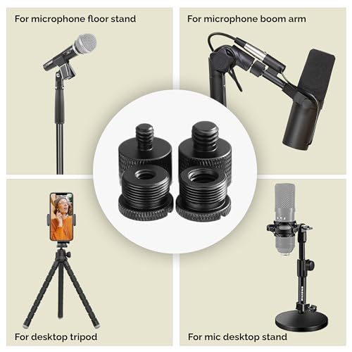 IXTECH Mic Stand Adapter Set 8 pieces Metal Microphone Stand Screw Thread Adapter 5/8 Female to 3/8 Male 3/8 Female to 5/8 Male 5/8 Female to 1/4 Male 1/4 Female to 5/8 Male Tripod Adapter ADP02A Blck - color: 9 ADAPTER