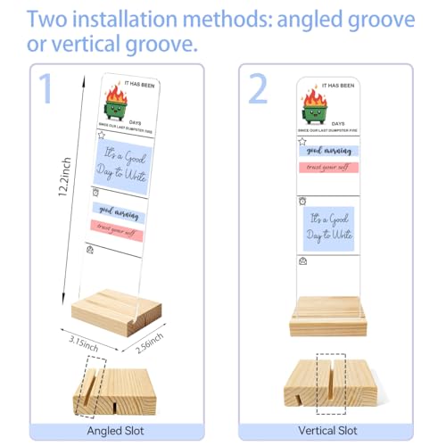 Sticky Notes Monitor Memo Board, Acrylic Portable Sticky Note Holder with Wooden Base, Desk Organizer Set with 200 Sheets Two Sizes Self-Stick Notes, Office Desk Accessories - color: Fire