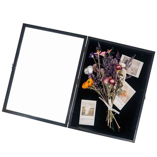 16x20 Shadow Boxes Display Cases with Shelves, Black Deep Shadow Box Frame for Keepsake Collectibles, Coins Military Medals Pins Wedding Flowers - color: Black, size: 16*20