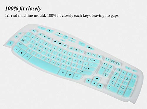 Keyboard Cover for Logitech MK550 MK570 K350 Wireless Wave Keyboard, Logitech K350 MK550 MK570 Accessories Wave Keyboard Protector-Mint - color: Mint, size: K350/MK550/MK570