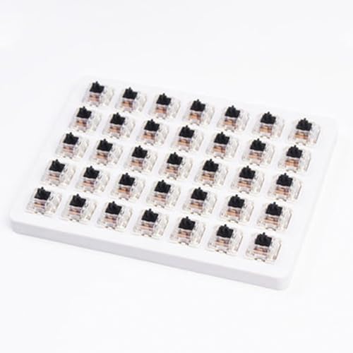 GATERON G Black Pro Keyboard Switches, RGB LED Linear Pre Lubed Compatible for MX Mechanical Keyboard SMD LED Plug in LED 3 Pin 60gf Key Switches(Black, 35PCS) - color: Black