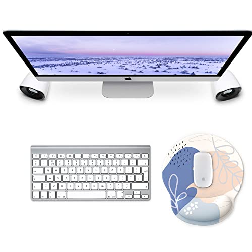 eulps Mouse Pad with Wrist Rest, Comfortable Computer Mousepad with Gel Wrist Support Smooth Surface and Non-Slip PU Base for Pain Relief, Laptop, Office & Home (Leafy Lushness) - color: Leafy Lushness