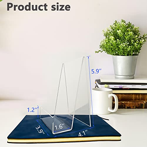 6'' x 4'' Acrylic Book Display Stand Clear Easel with Ledge Tablet Holder for Displaying Books, Pictures, Notebooks, CDs, Artworks, etc (Large) (6)